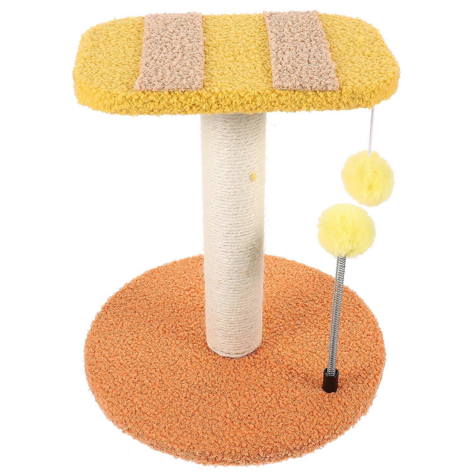 Cat Scratcher Post for Pet Use 2Pcs Sisal Tree Scratching Toy with Hanging Teaser