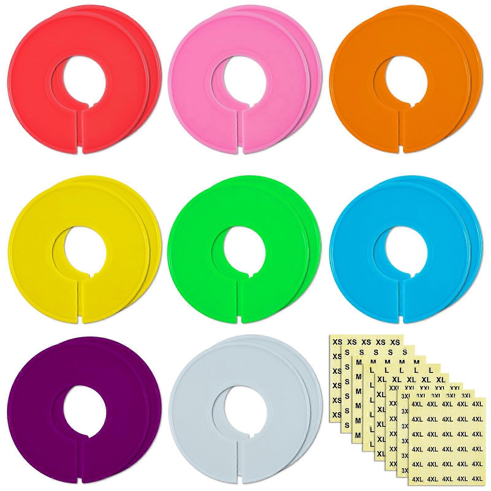 16 Pack Closet Dividers with Size Labels, ColorCoded Plastic for Wardrobe Sorting, 8 Sizes