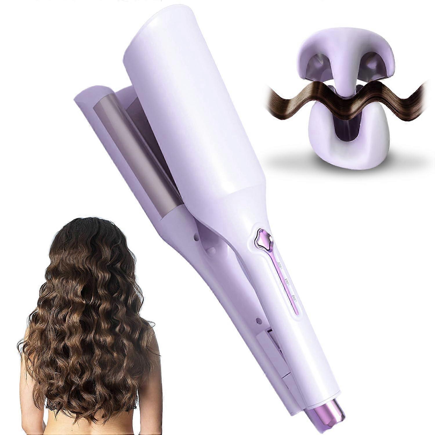36mm Large Barrel Beach Waves Curling Iron with Ceramic Triple Barrel, Ionic Deep Waver, Rapid HeatUp