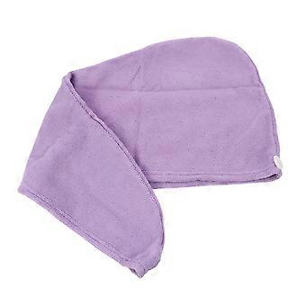 Purple Hair Dry Wrap Microfiber Quick Drying Bath Turban for Shower Use