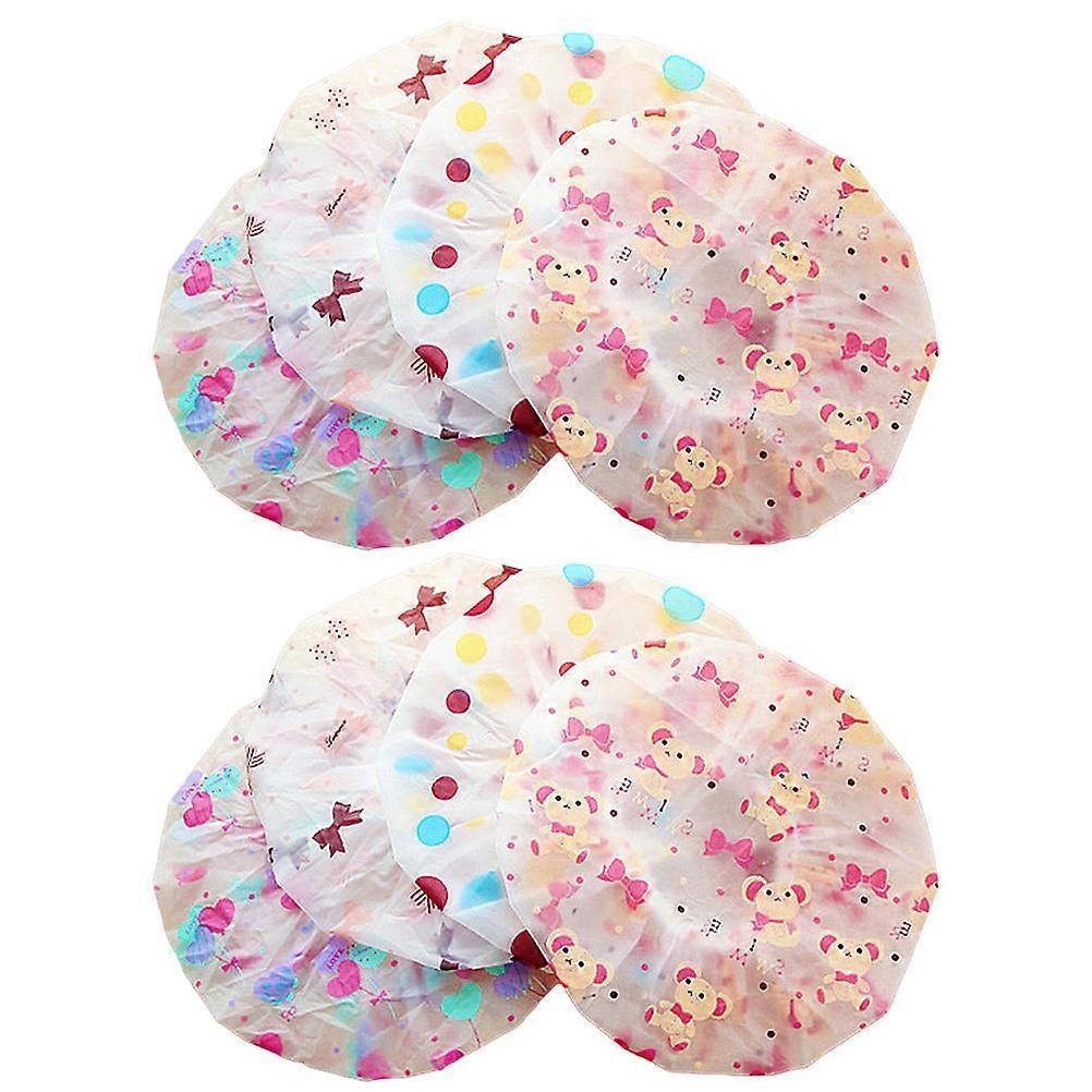 Disposable Shower Cap Waterproof Bathing Caps Protective Head Cover 10Pcs