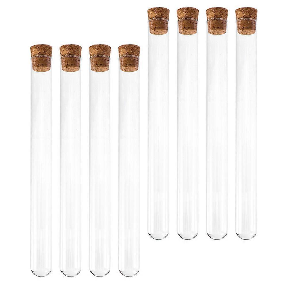 Transparent Glass Test Tubes for Liquid Storage 8Pcs with Stoppers