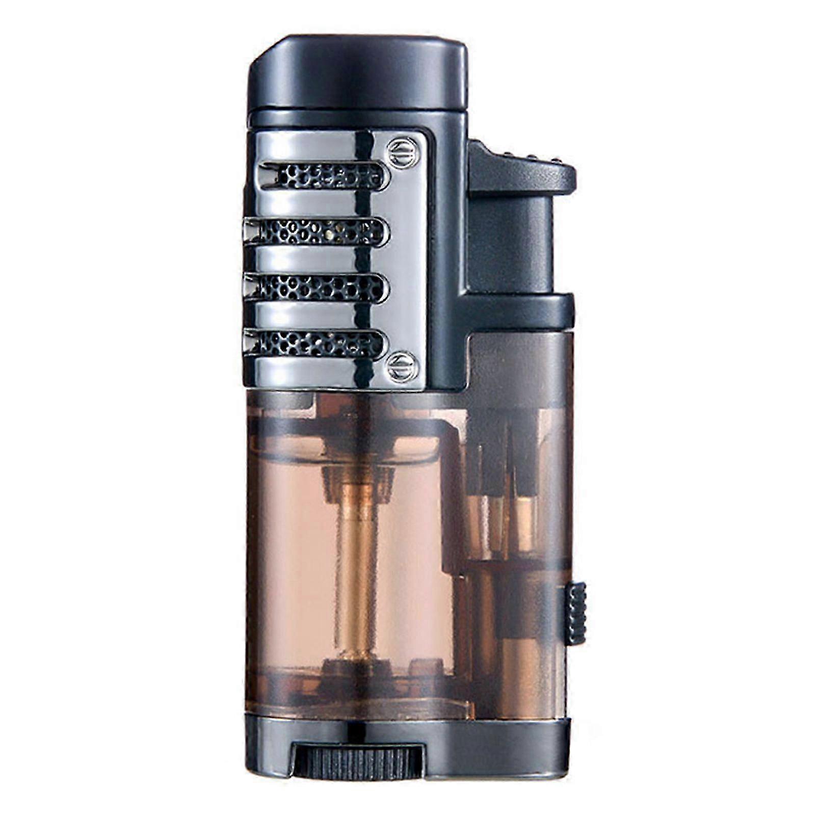 Windproof Refillable 3 Jet-Flame Butane Lighter for Camping BBQ Grill