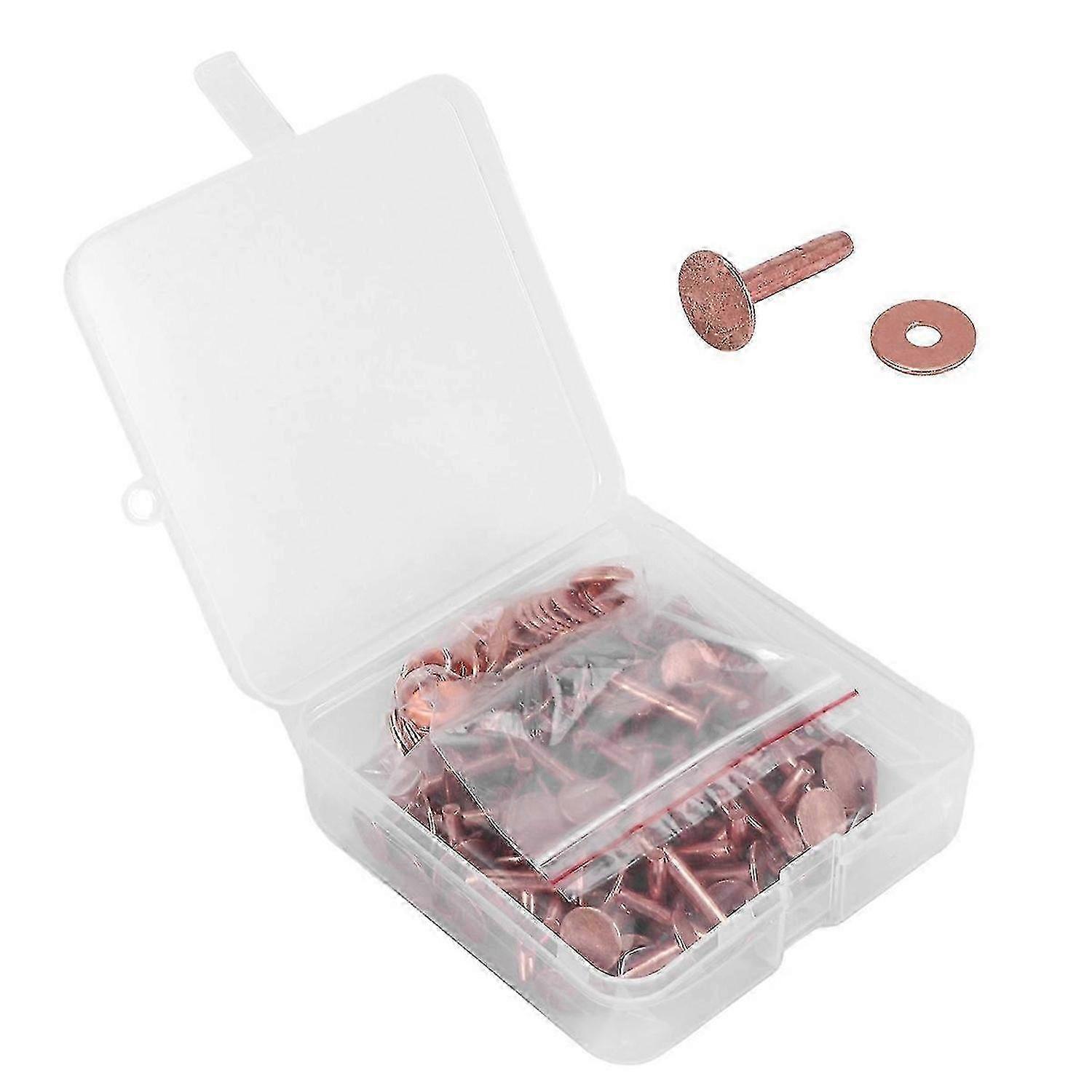 100 sets of copper rivets and washers, leather rivets, suitable for wallets, collars, etc.