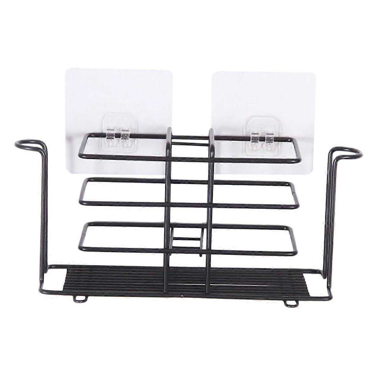 Wall Mounted Toothbrush Holder with Toothpaste Stand, No Drill Space Saving Bathroom Organizer