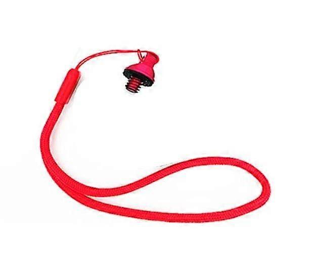 1/4 Inch Aluminium Tripod Quick Release Screw with Loop Strap and Anodised Red Finish