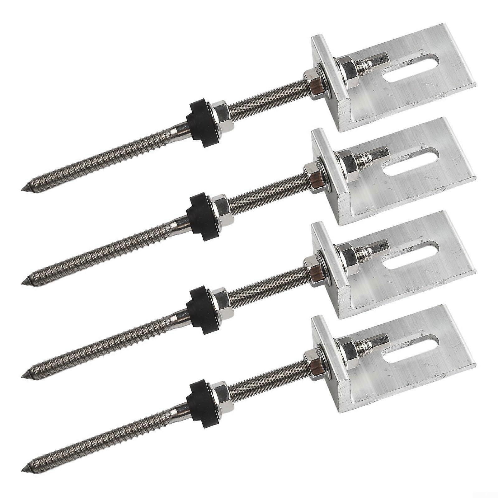 M10 Adjustable Solar Panel Mounting Screws with L Bracket, 200mm Stainless Roof Hardware