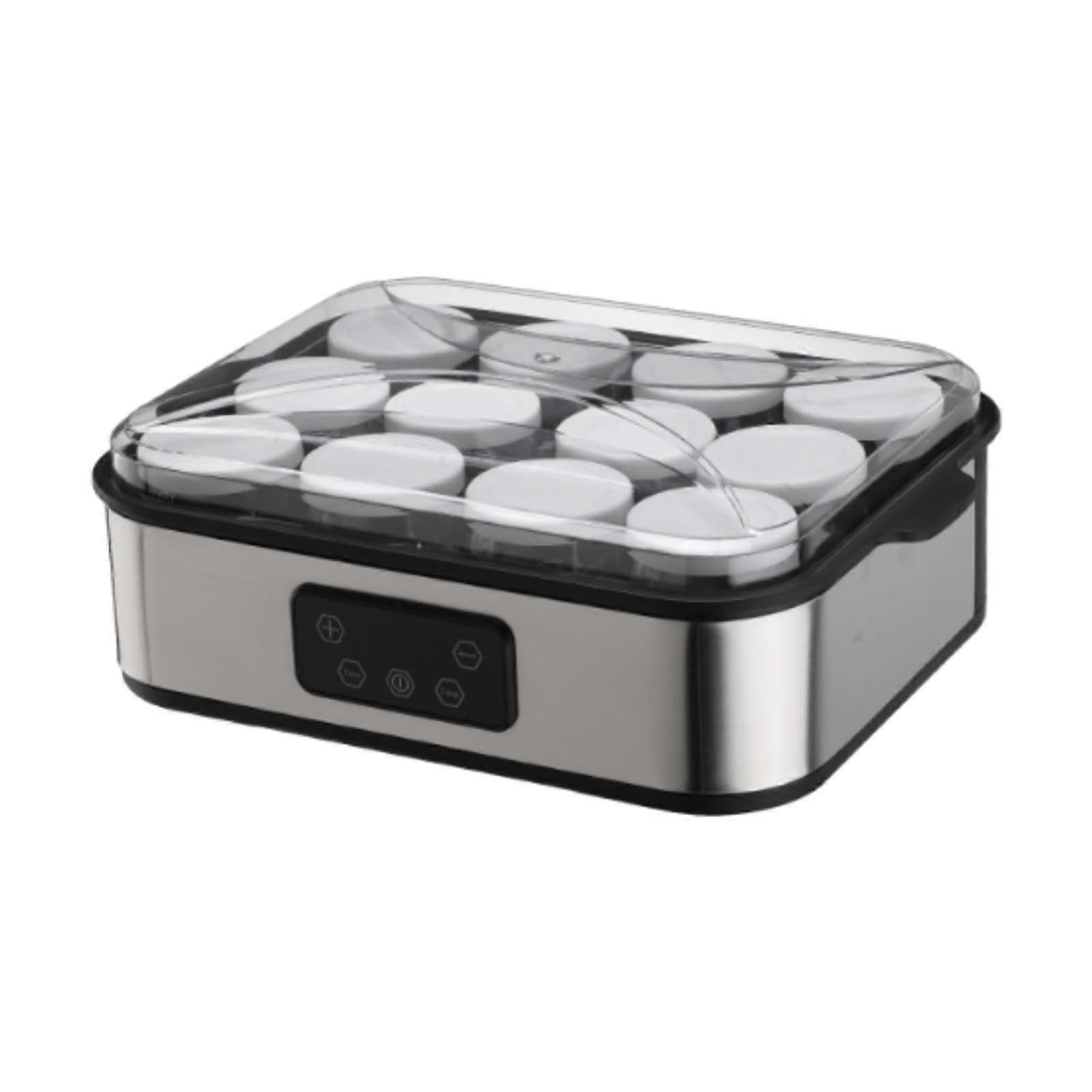 Electric Yogurt Maker with Automatic Temperature Control, Digital Timer and 12 Glass Cups