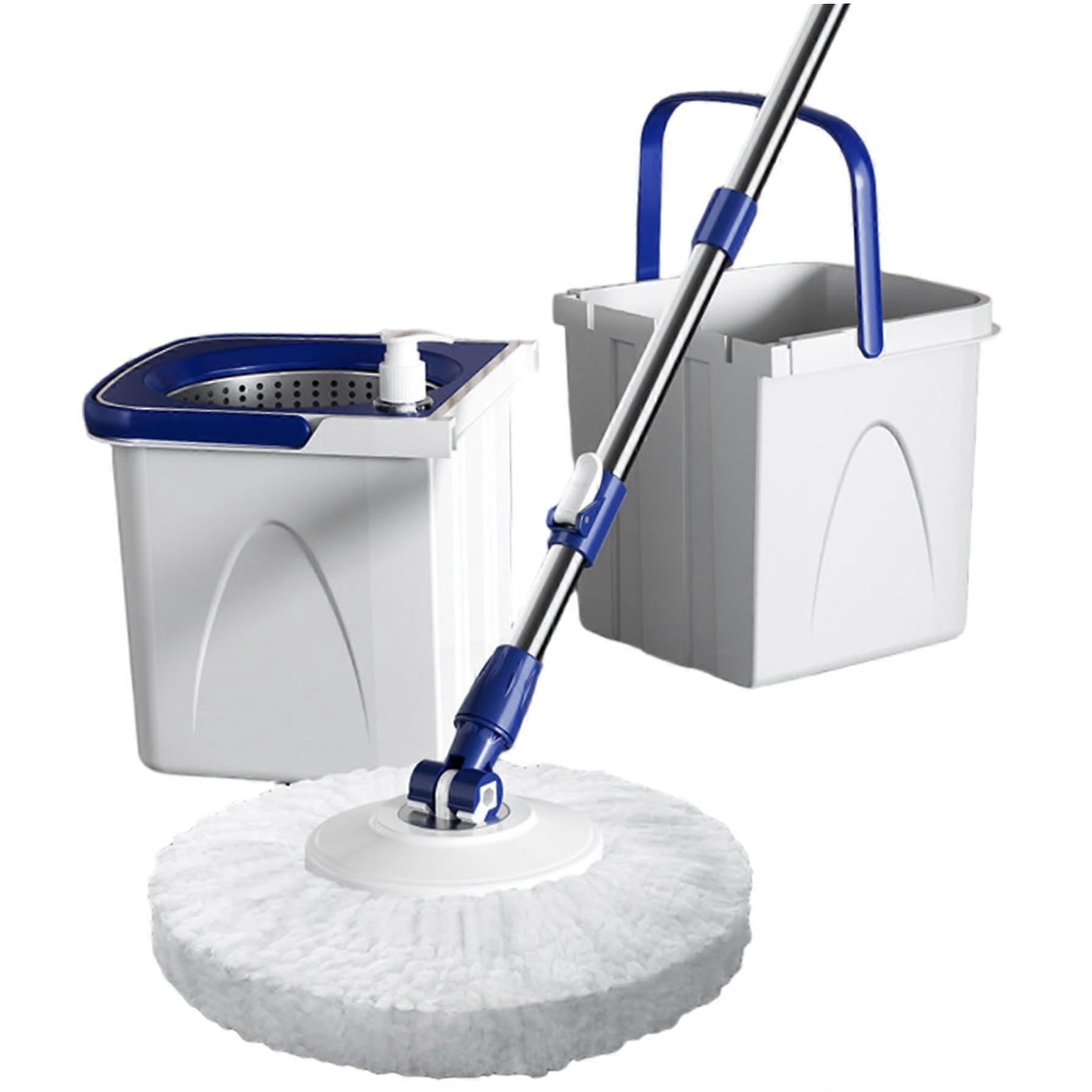 Spin Mop and Bucket with Wringer, DualCompartment, Telescopic Handle Microfiber Floor Mop Set