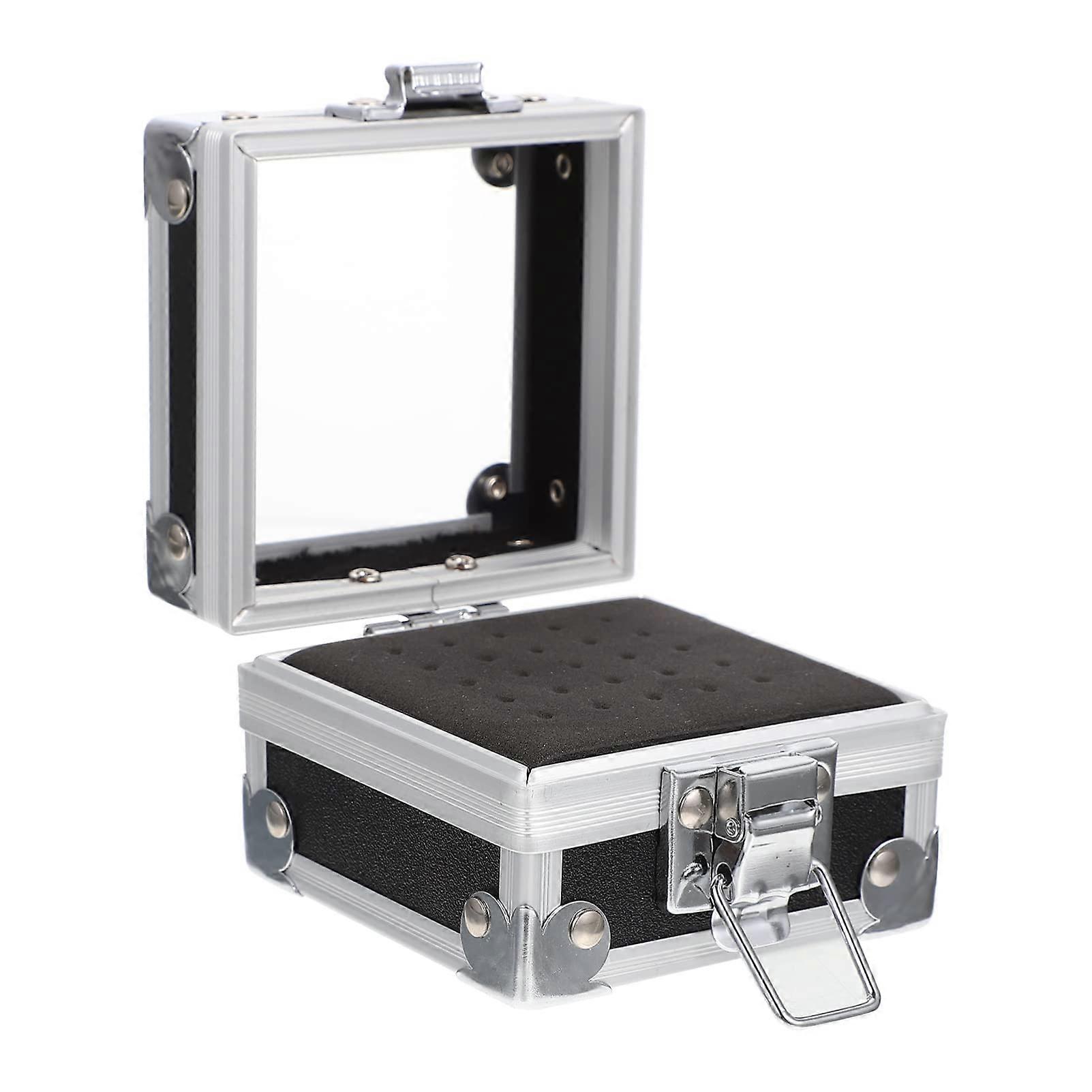 Nail Drill Bit Holder Black Acrylic Storage Case Compact Organizer for Manicure Tool Protection