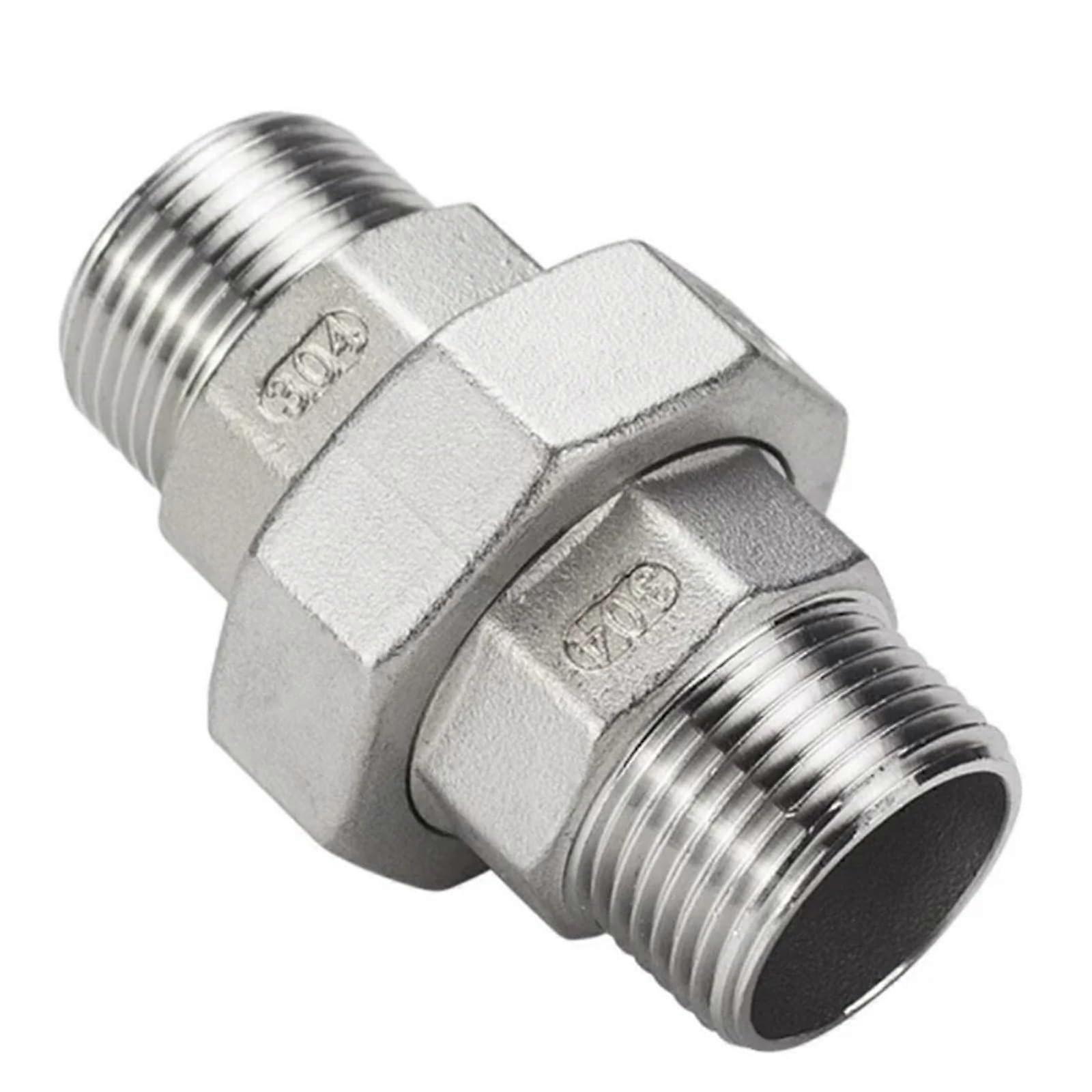 1/2' BSPT Stainless Steel Pipe Fitting Union Coupler 304 LeakProof CorrosionResistant