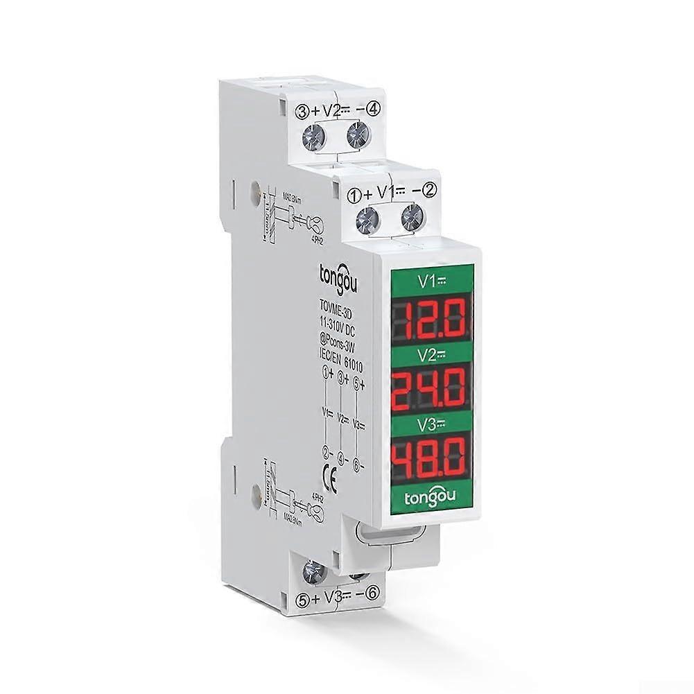 Digital Voltage Meter with LED Display, 11V310V Wide Range DIN Rail Mounted  Accuracy