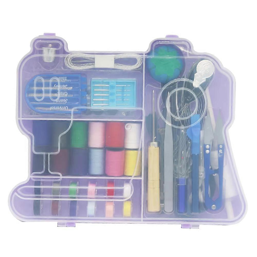 288pcs/set Polyester Thread Bobbins Sewing Kit with Box Needles Scissors Portable Sewing Supplies for Beginner Emergency Kit
