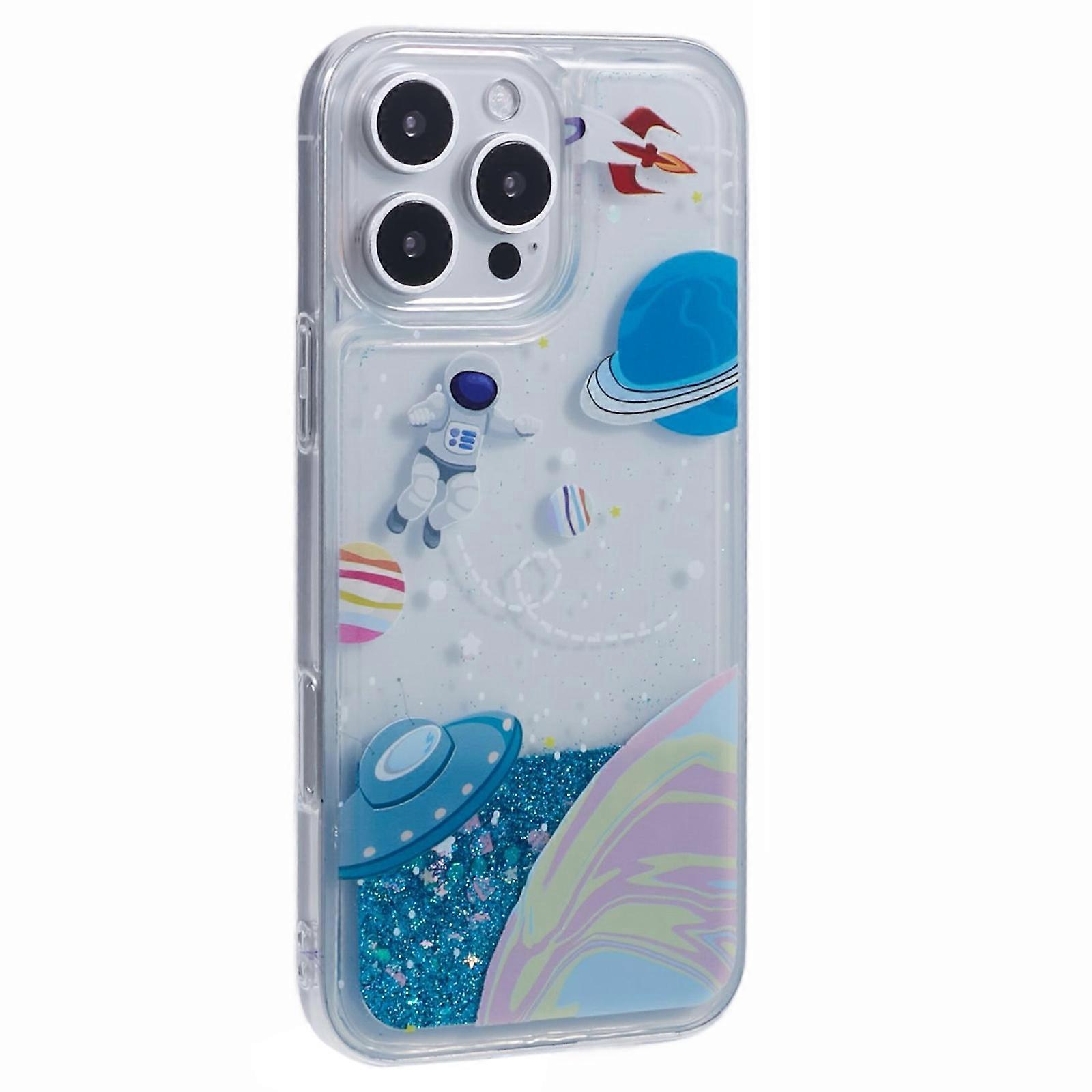 For iPhone 16 Pro Max Case Floating Quicksand Pattern Soft TPU Back Cover