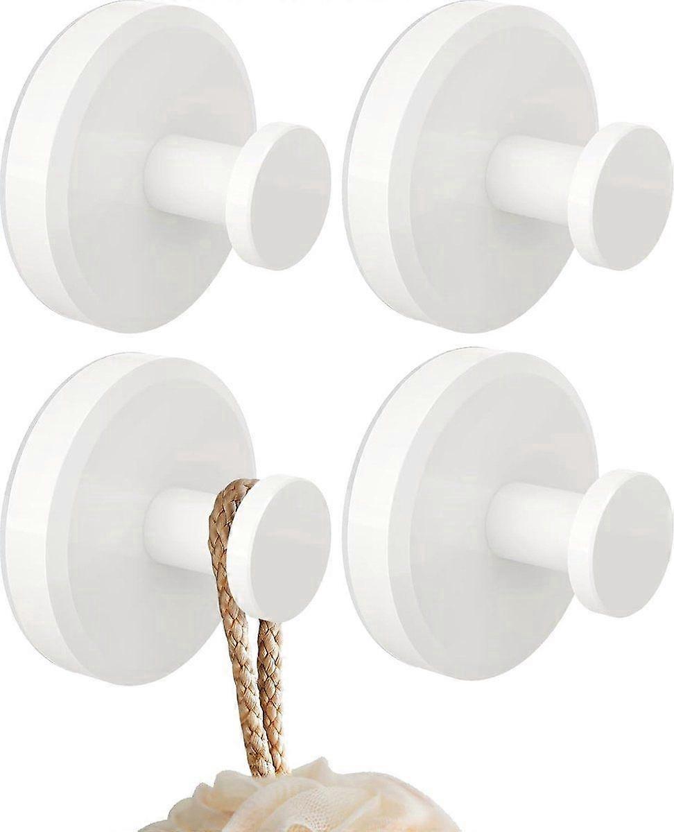 4-piece hook with suction cup - For windows - Glass - Bathroom - Kitchen - White