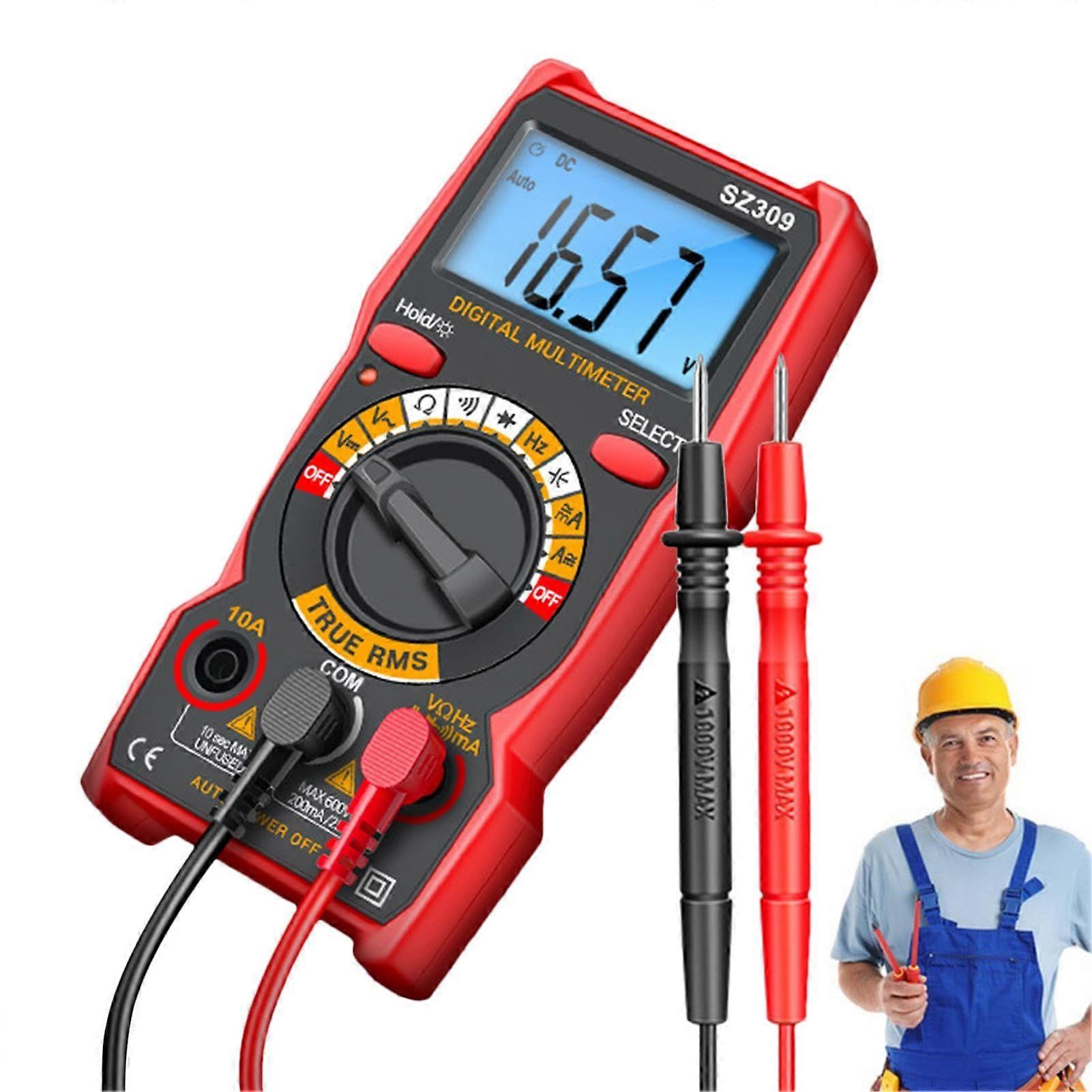 Digital Multimeter with Backlit LCD, Accurate MultiFunction Testing, 1999 Counts for Home Use