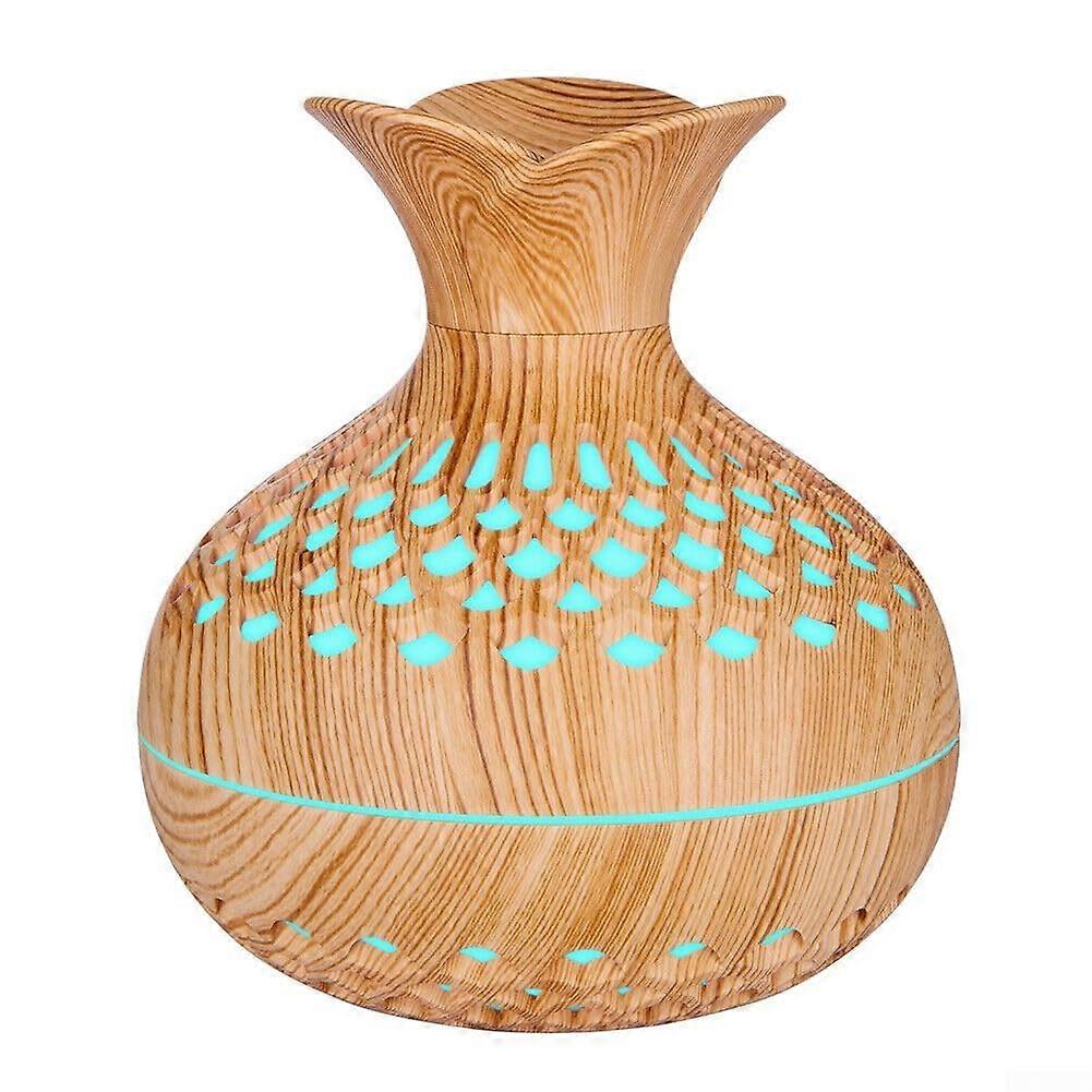 Essential Oil Diffuser and Aroma Humidifier with 7 Color LED Light, USB Powered Wood Grain Design