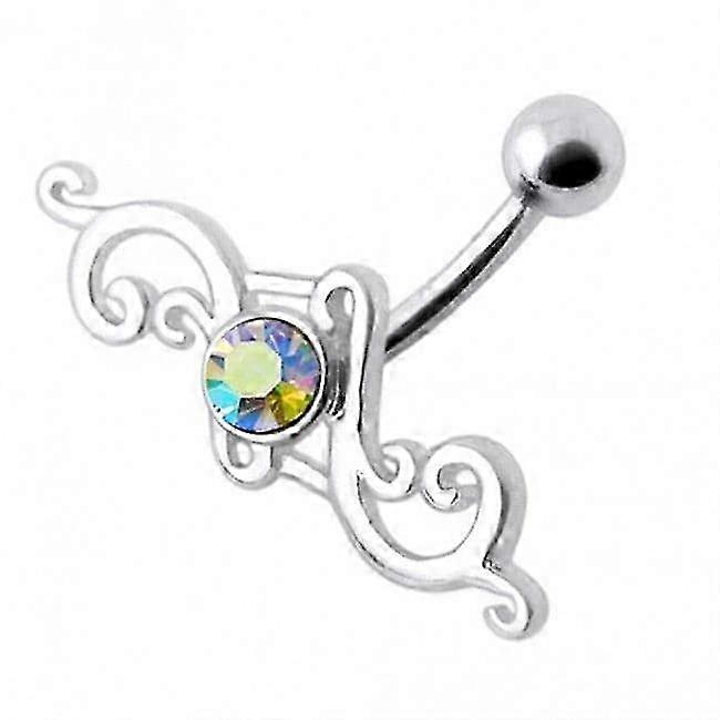 Sterling Silver Tribal Design Belly Button Ring
