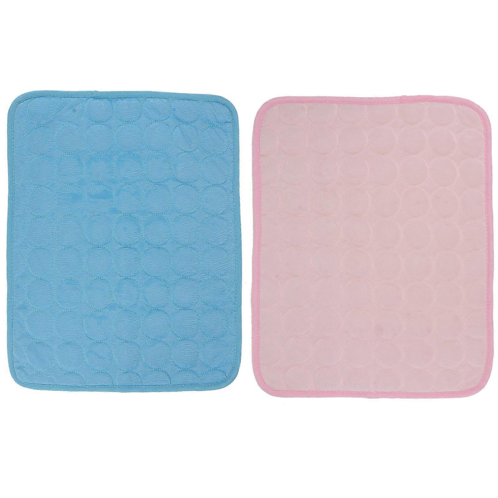 Rabbit Cooling Mat 2Pcs Summer Cooling Pad Practical Pet Supply Blue