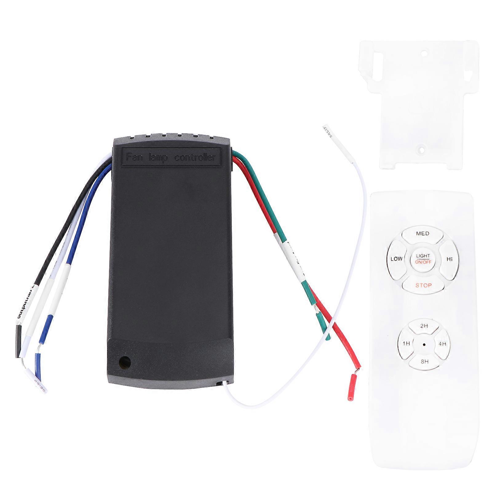 Variable Speed Controller Ceiling Fan Light Lamp Timing Controller Home Use White 1Set Remote Control