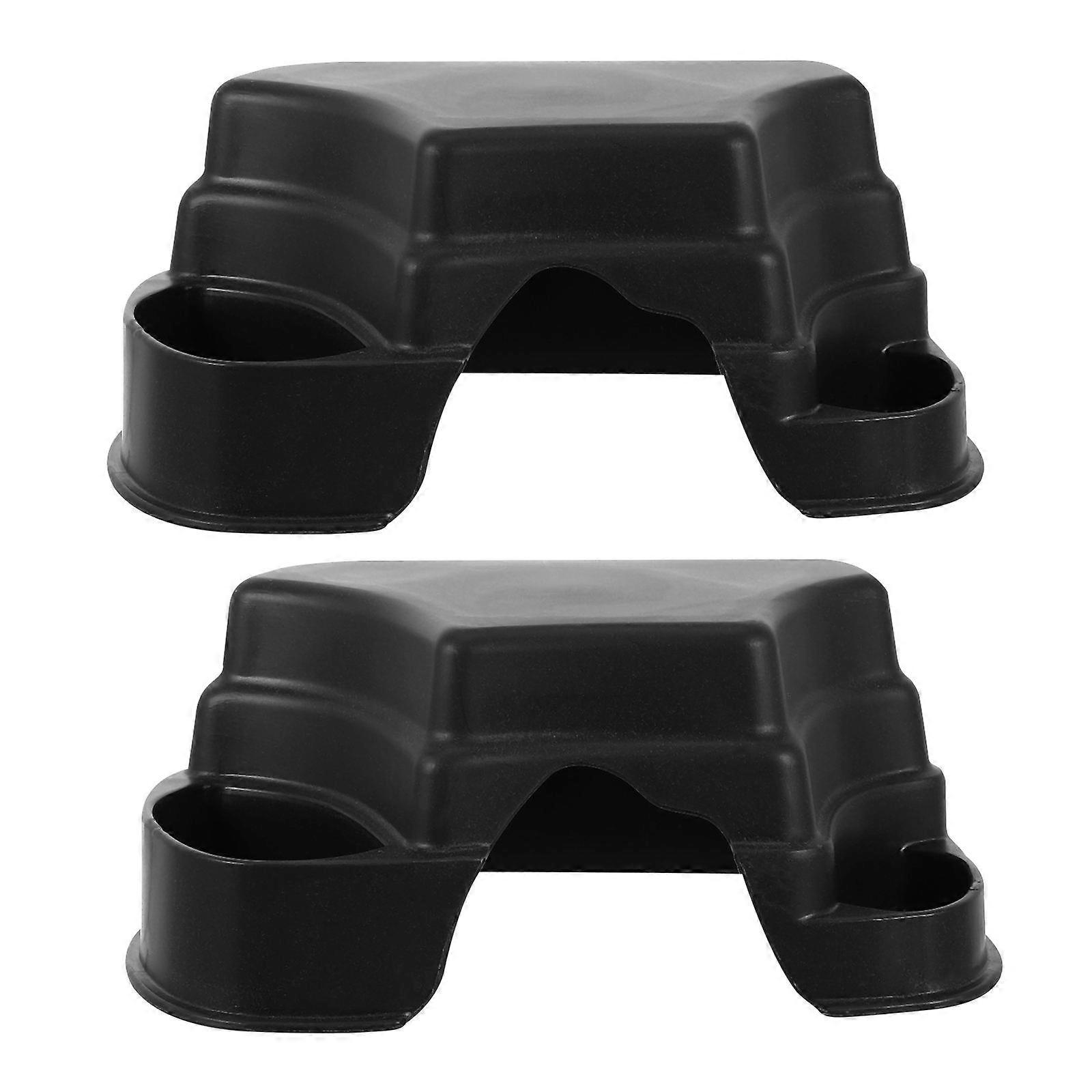 Plastic Reptile Hideout Tortoise Hide Cave for Decor 2Pcs Black