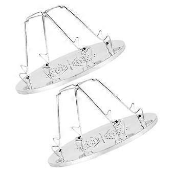 2pcs Stainless Steel Toast Rack Foldable 4Slice Holder for Camping Outdoor Cooking Lightweight