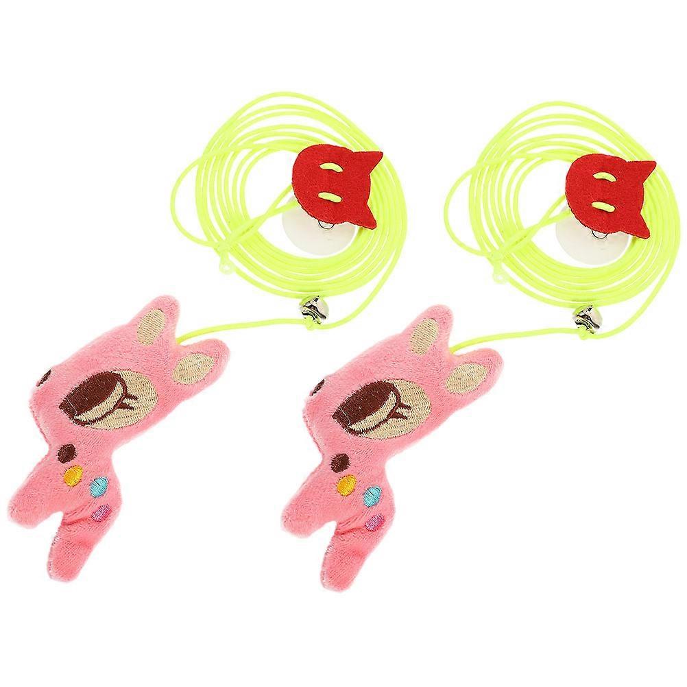 Elastic Cat Hanging Plaything Plush Toy for Pet 2Pcs Interactive Teasing Fun