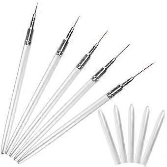 Silver Metal Nail Art Brush for Manicure 25Pcs Nail Drawing Pen Set