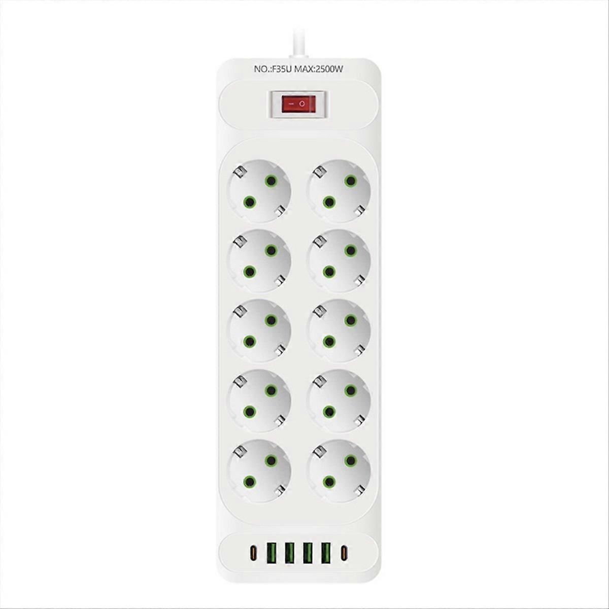 EU Plug AC Outlet Power Strip Multitap Electrical Socket B