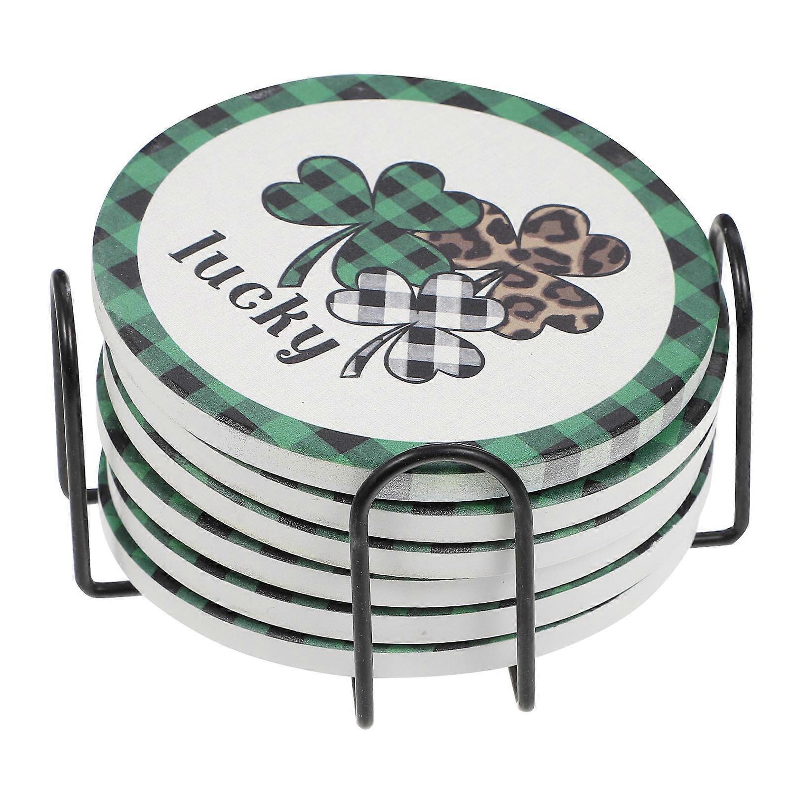 Non-Slip Cup Coaster St. Patrick Cup Mat for Decor Use 1Set