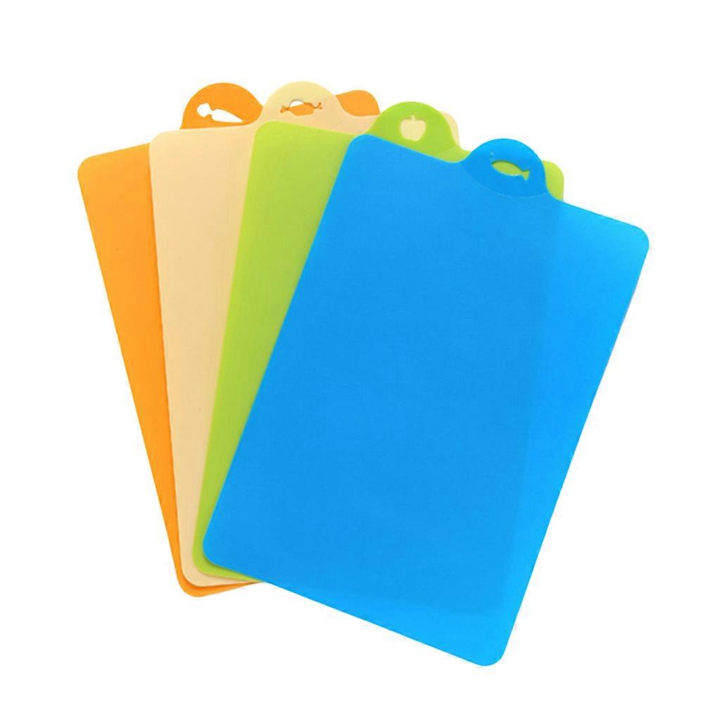 Cutting Board Flexible Plastic Chopping Mat for Kitchen Use 4Pcs Set Color Random