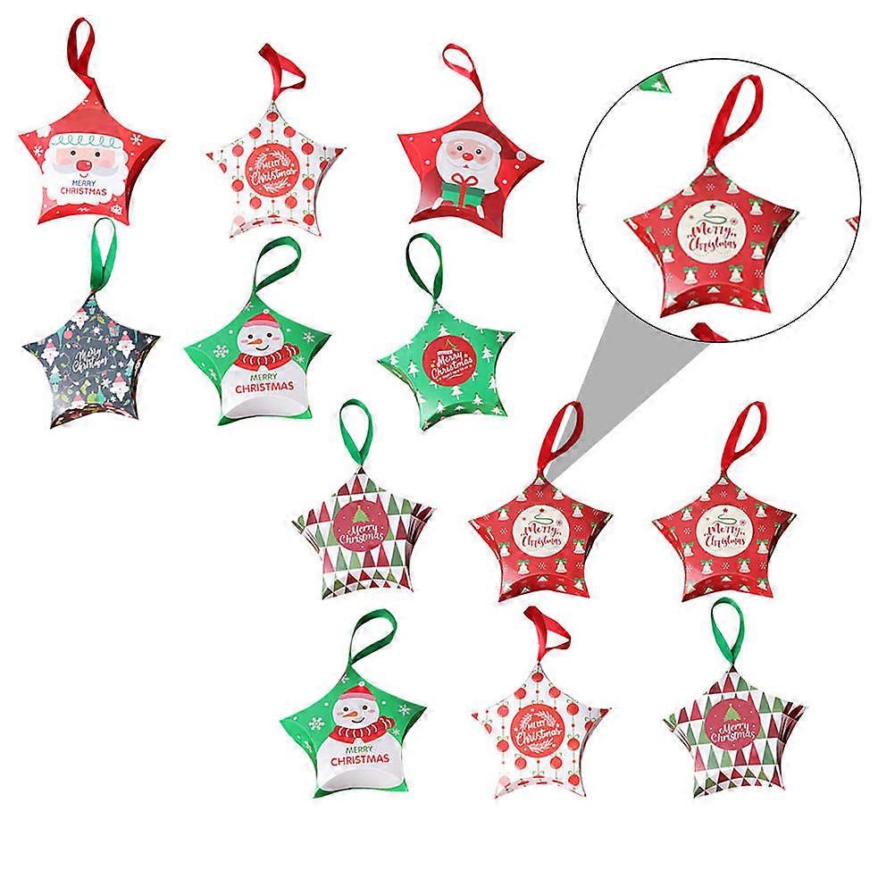 Assorted Color Candy Packaging Boxes for Storage Use 24Pcs Christmas Star