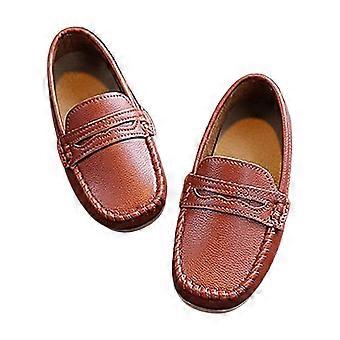 Baby-Loafer, Sommer, weich, bequem, einfarbig, geschlossene Zehenpartie, nicht weiche Sohle, trendige Sneaker für Kleinkinder, braun, 2,5-3 Jahre