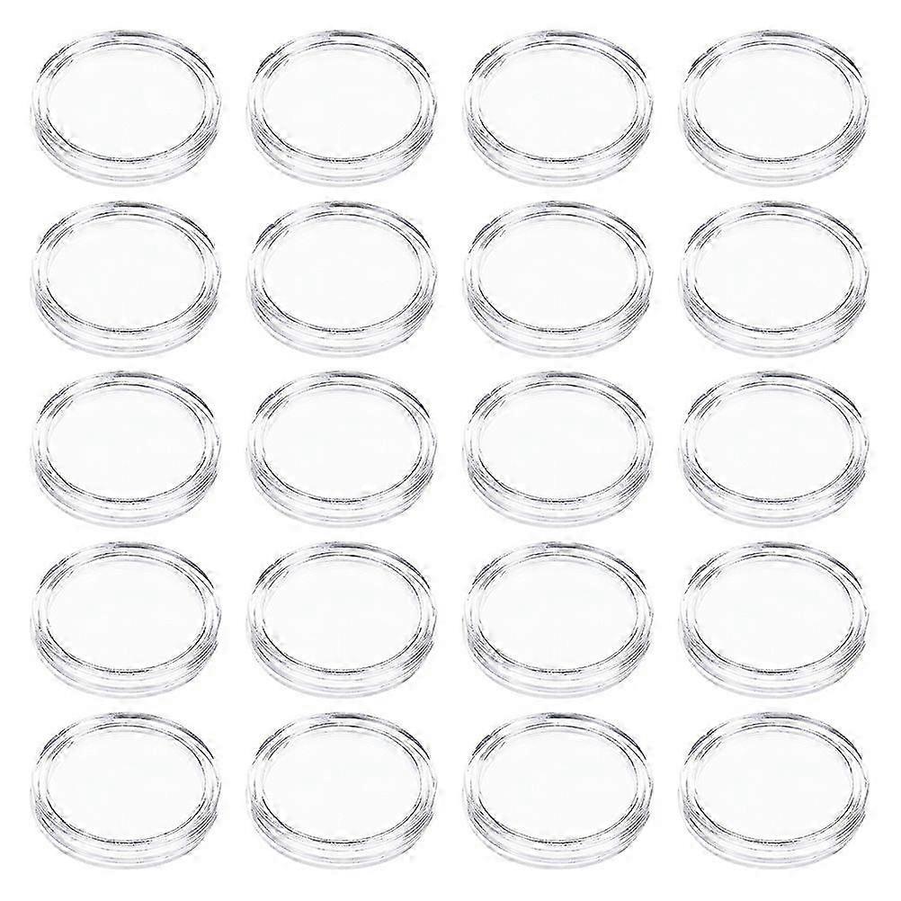100Pcs Practical Clear Single Coin Holders and Protective Containers