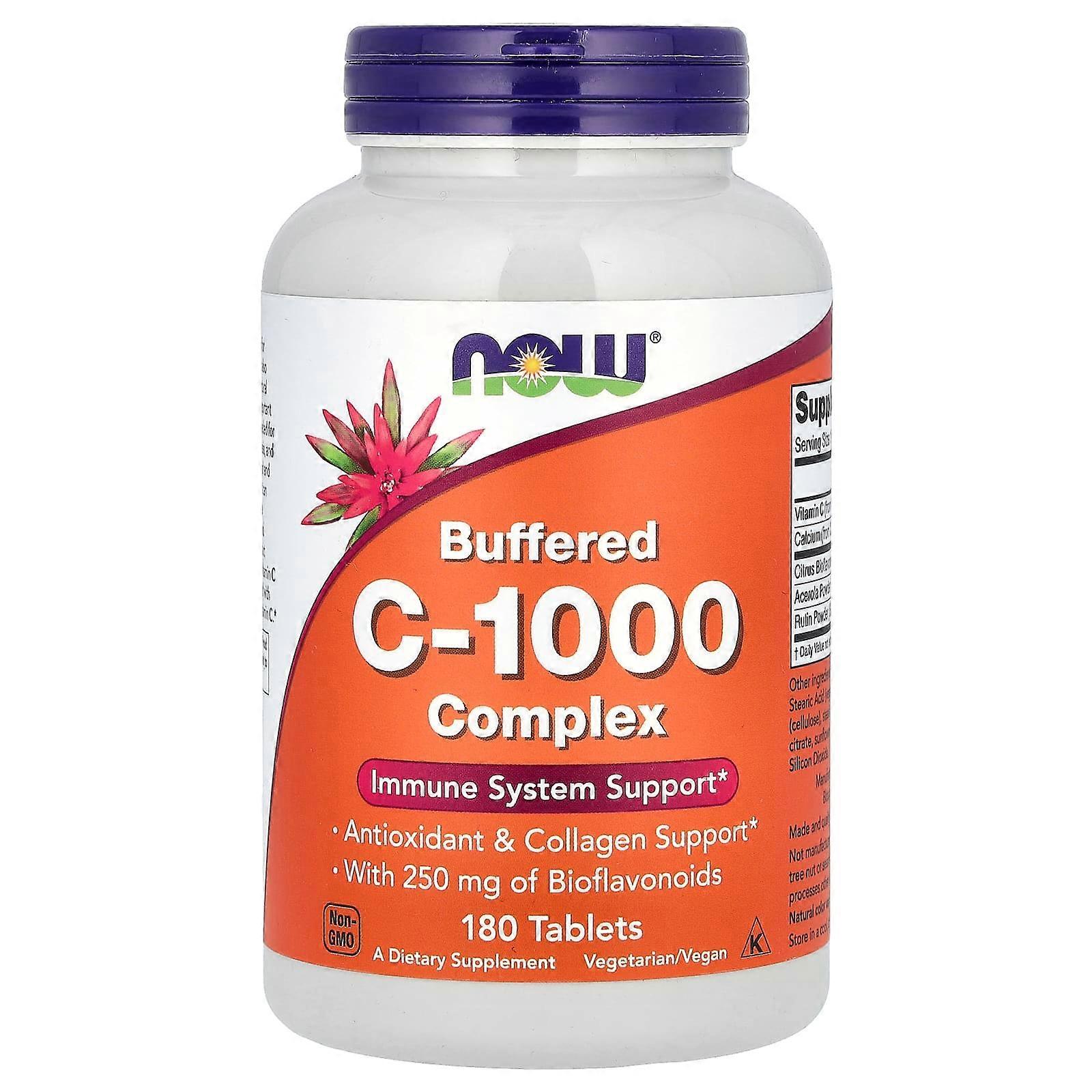 NOW Foods, Buffered C-1000 Complex, 180 Tablets