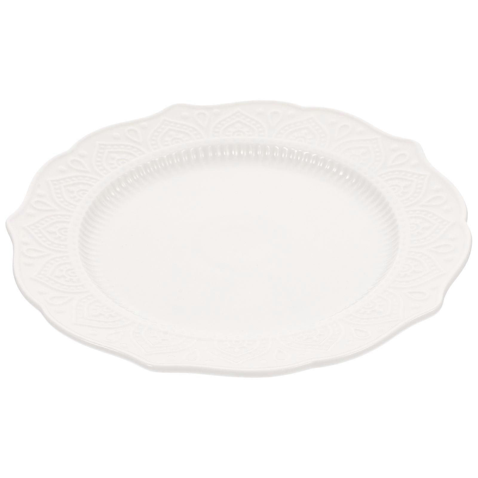 Dinner Plate Ceramic White Porcelain Serving Dish for Storage Use Ceramic Plate