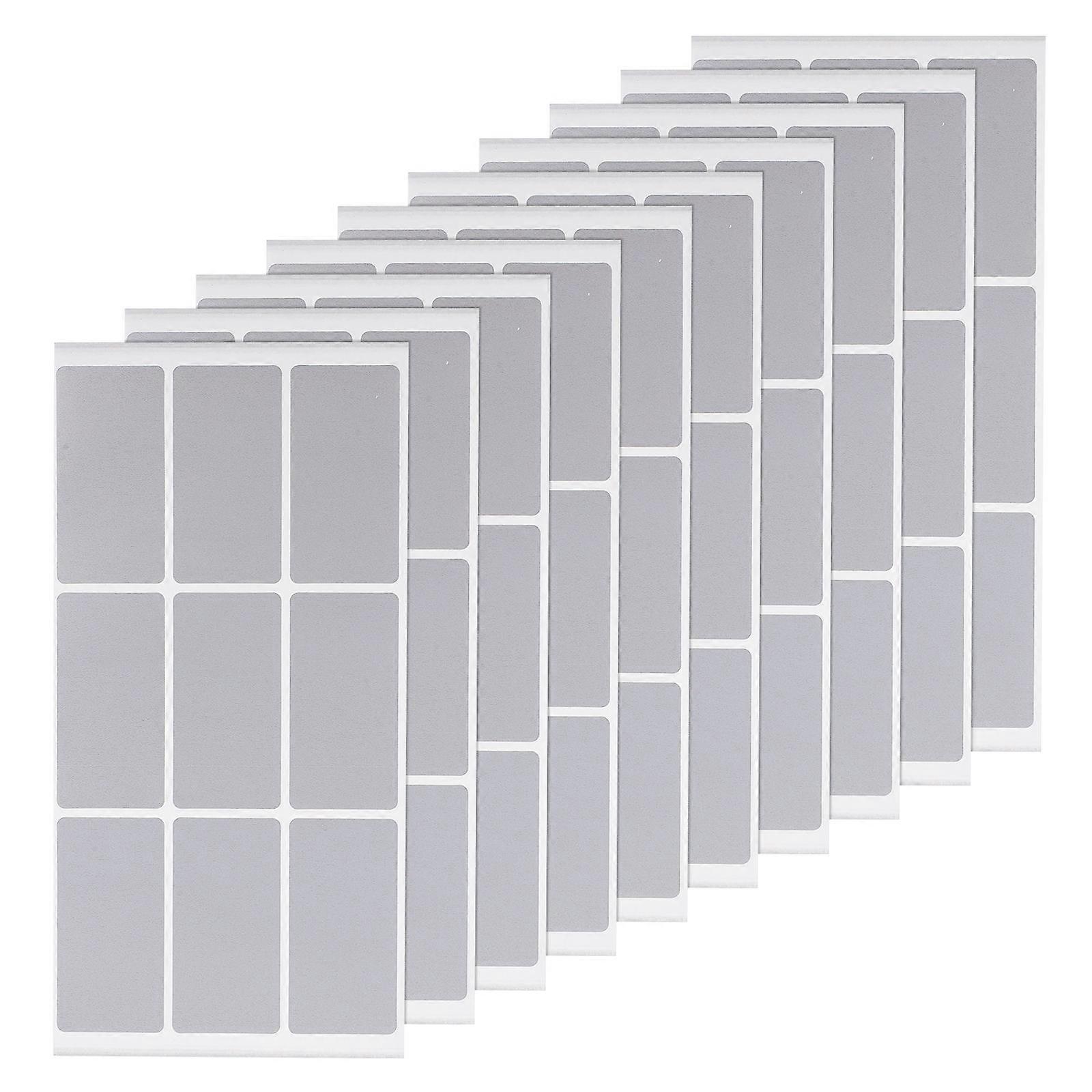 Silver Scratch Off Stickers Rectangular for DIY Raffle Games 10 Sheets Self Adhesive