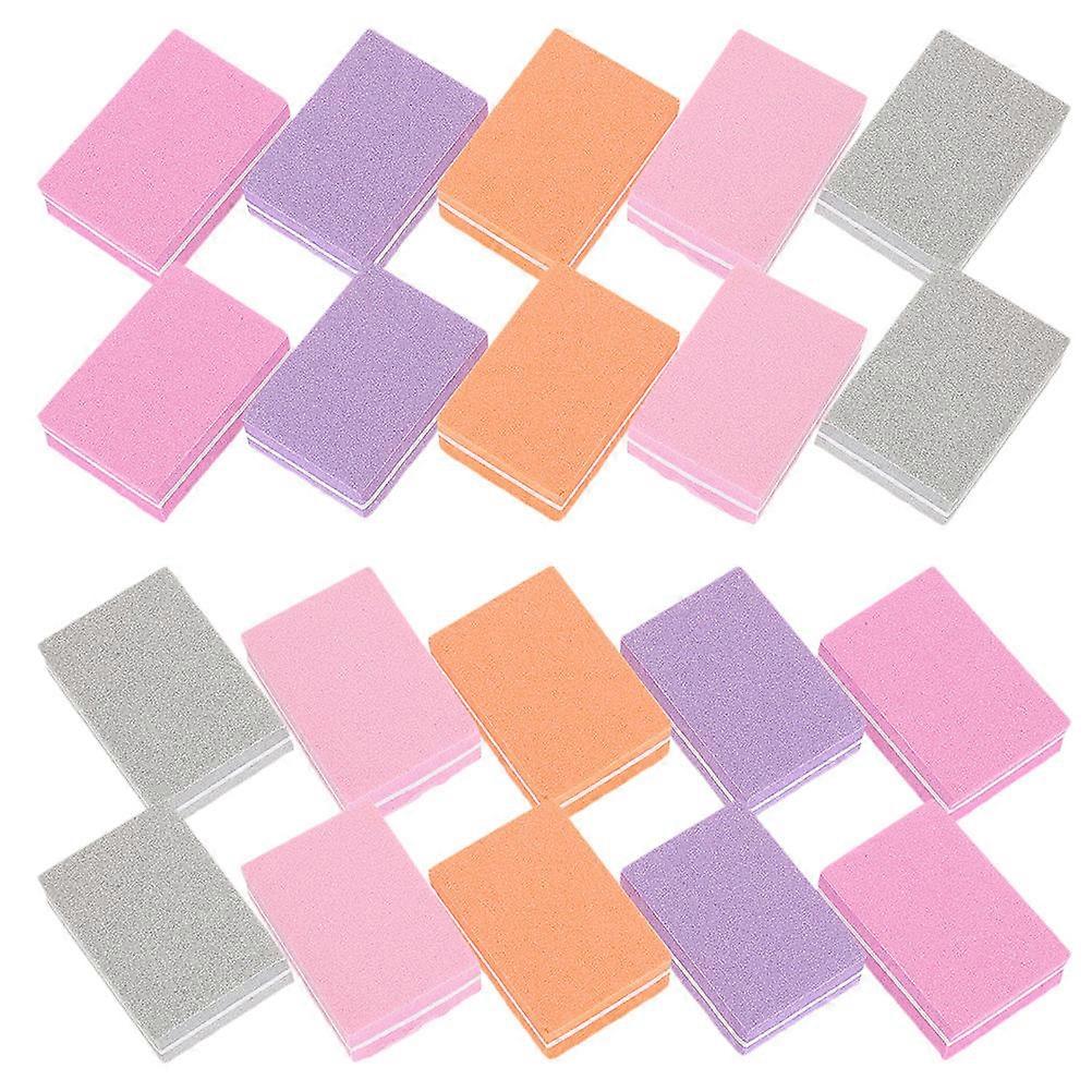 Assorted Color Nail File Buffer Block for Double Sided Buffing 100Pcs