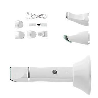 Low Noise Dog Cats Hair Trimmer Ergonomic Handle Pet Trimmer With Built in Rechargeable Battery For Safe Gentle Grooming  White