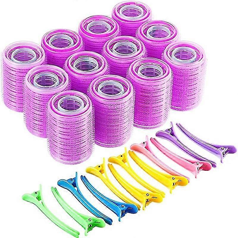 Ensemble de 48 bigoudis auto-adhésifs avec clips