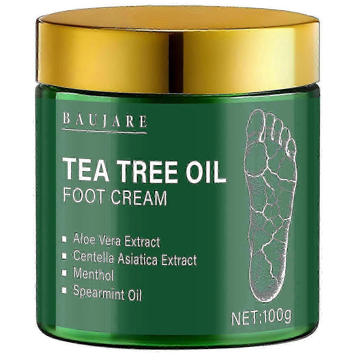 Crema per i piedi all'olio di tea tree, crema riscaldante - Calli, piedi secchi e screpolati, mani, talloni, gomiti, unghie e ginocchia - Ammorbidisce e idrata la pelle - 100 g NaixDC