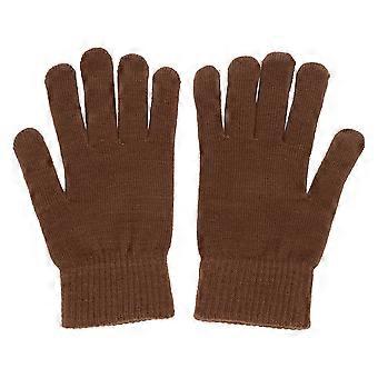 Knitted Winter Warm Gloves Full Finger Gloves for 1Pair Coffee