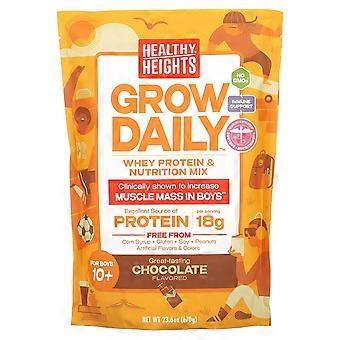 Healthy Heights, Grow Daily, Wei-eiwit & Voedingsmix, Voor jongens van 10 jaar en ouder, Chocolade, 670 g