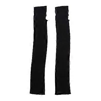 1 Pair Warm Keeping Oversleeves Knitting Long Cuff Forearm Guard Winter Cotton Sleeves for Riding Fishing Driving Black