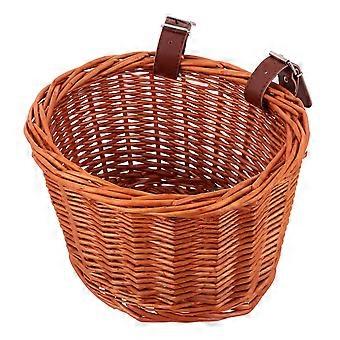 1Pc mão-tecido bicicleta cesta dianteira bicicleta pendurada armazenamento cesta acessórios da bicicleta