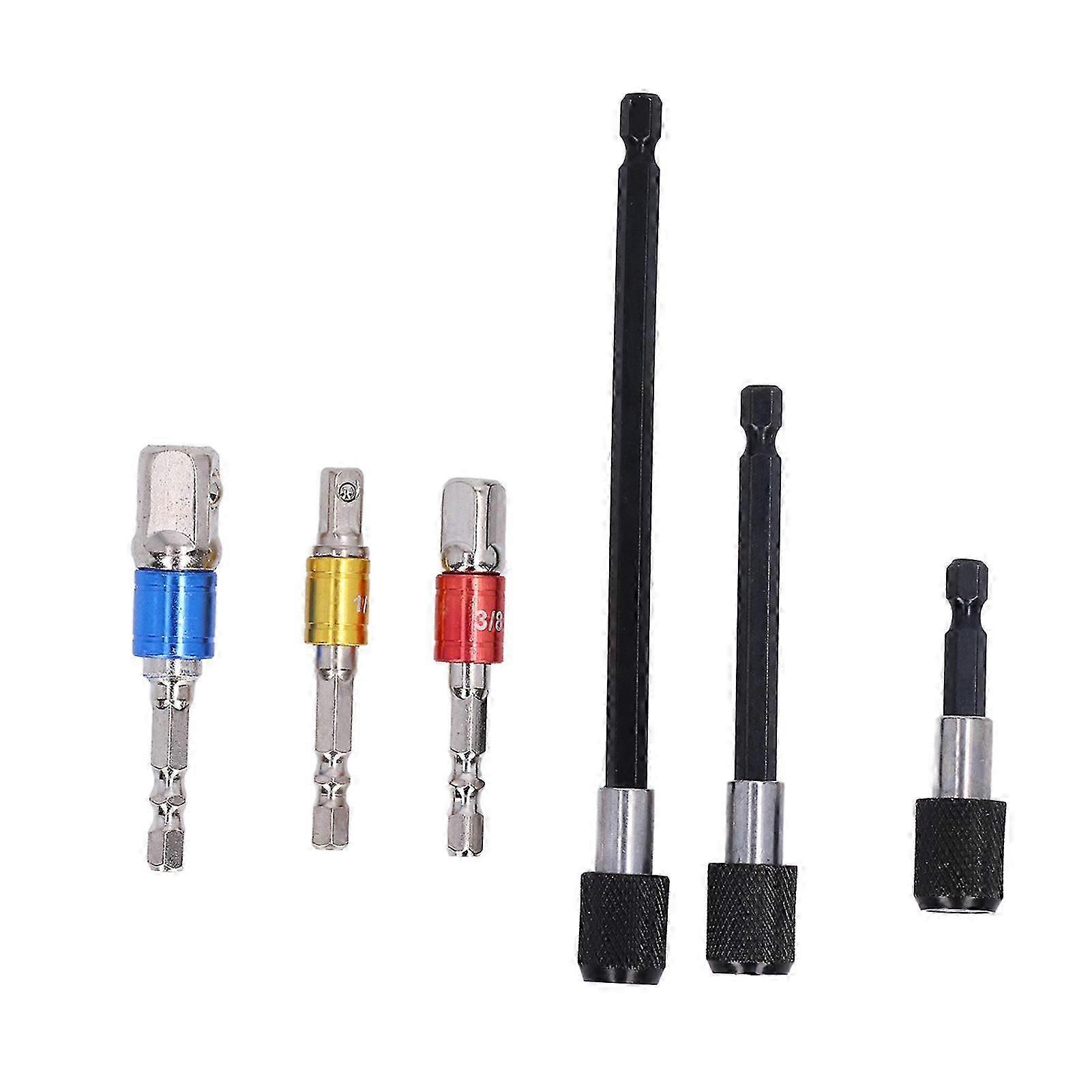 1/4in Hex Shank Bit Adapter Magnetic Extension Chuck Screwdriver Socket Bit Holder Kit