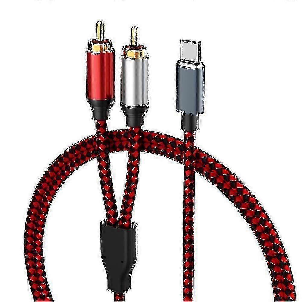 Câble audio USB Type C vers 2 Rca Type-c Câble RCA, (1m / 3ft)