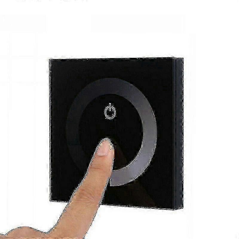 Wall Mounted Touch Panel Led Lights Dimmer Controller (color: Black, Dc 12v-24v)