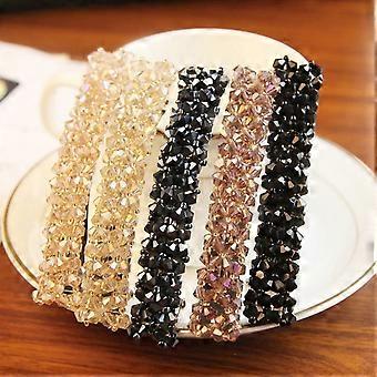 Modieuze dames haarspeld met strass steentjes, rechthoekig, zwart, perfect als cadeau.