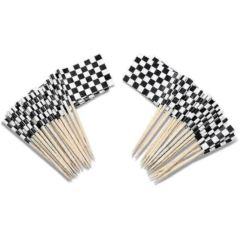 200pcs cake decorations, Checkered Cupcake Toppers
